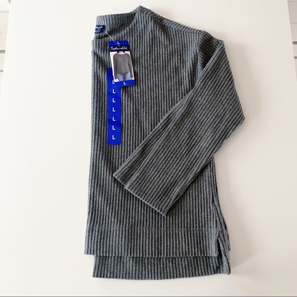 Splendid waffle knit thermal long sleeve shirt gray size large - Picture 3 of 8